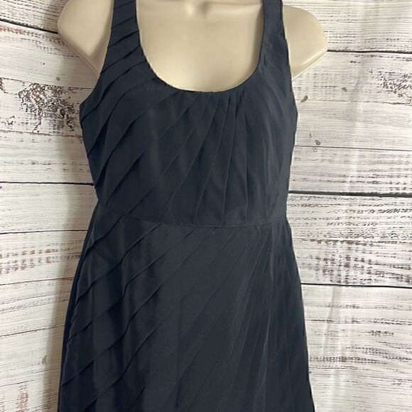 Madison Marcus Dress Womens small silk pleated Black sheath mini Preppy Formal - Picture 1 of 10